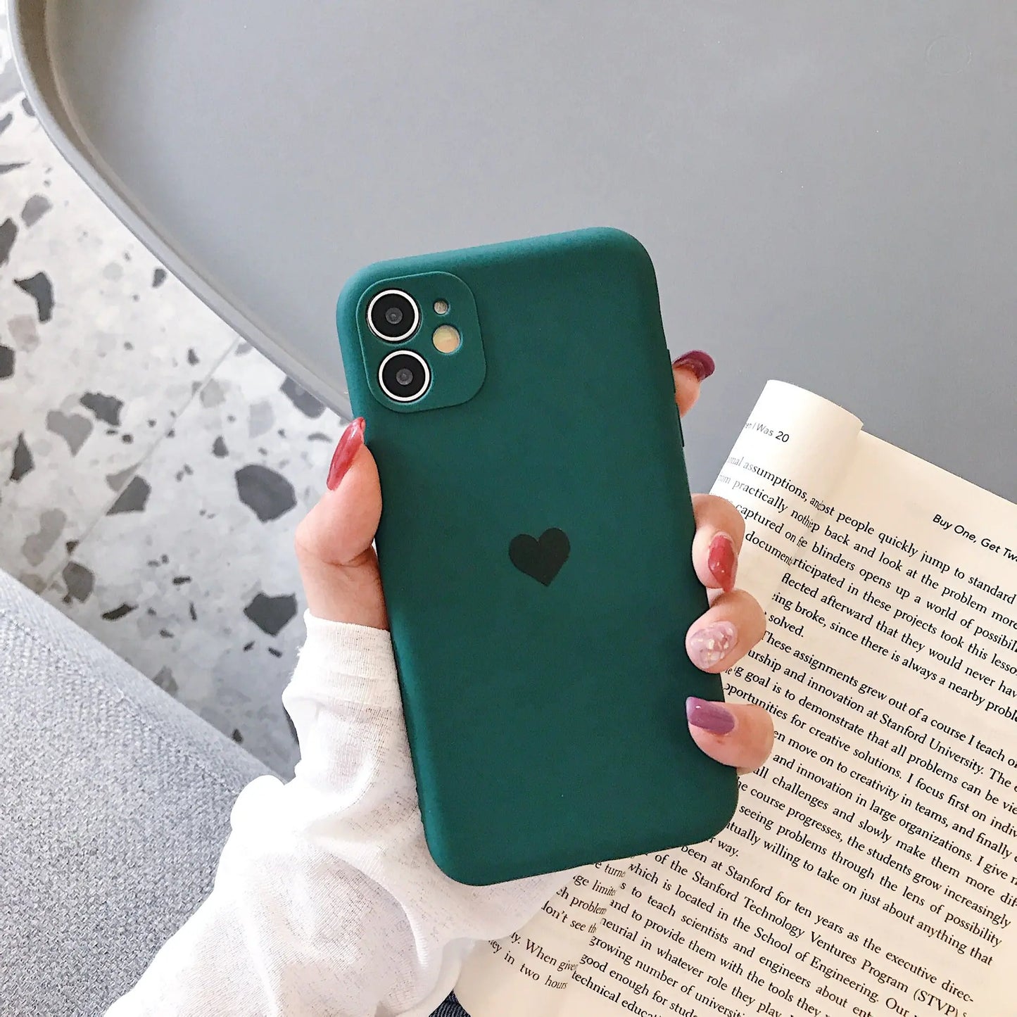 Liquid Heart Frosted Phone Case